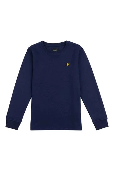 Lyle & Scott Blue Hybrid Pique And Jersey Crew Neck Sweatshirt 4 Lyle & Scott Blue Hybrid Pique And Jersey Crew Neck Sweatshirt - Image 4