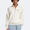 Lyle & Scott Natural Garment Dye 1/4 Zip Sweatshirt
