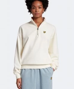 Lyle & Scott Natural Garment Dye 1/4 Zip Sweatshirt