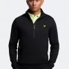 Lyle & Scott Golf Black Windshield 1/2 Zip Midlayer Sweat Top