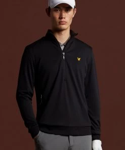 Lyle & Scott Black Windshield 1/2 Zip Midlayer Sweatshirt