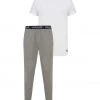 Lyle & Scott White Lounge Set Including Cuffed Bottoms And T-Shirt