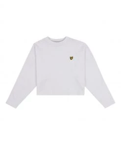 Lyle & Scott White LS Step Hem Top