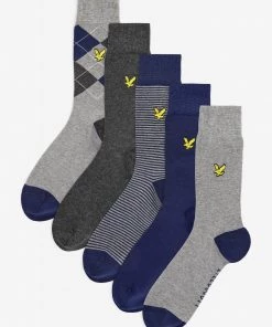 Lyle & Scott Grey Socks 5 Pack