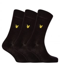 Lyle & Scott Black Socks 3 Pack
