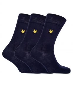 Lyle & Scott Blue Socks Three Pack