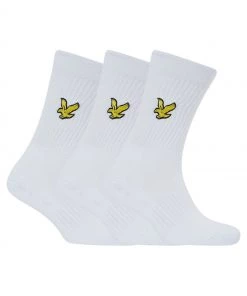 Lyle & Scott Lyle And Scott White Myles Sports Socks 3 Pack