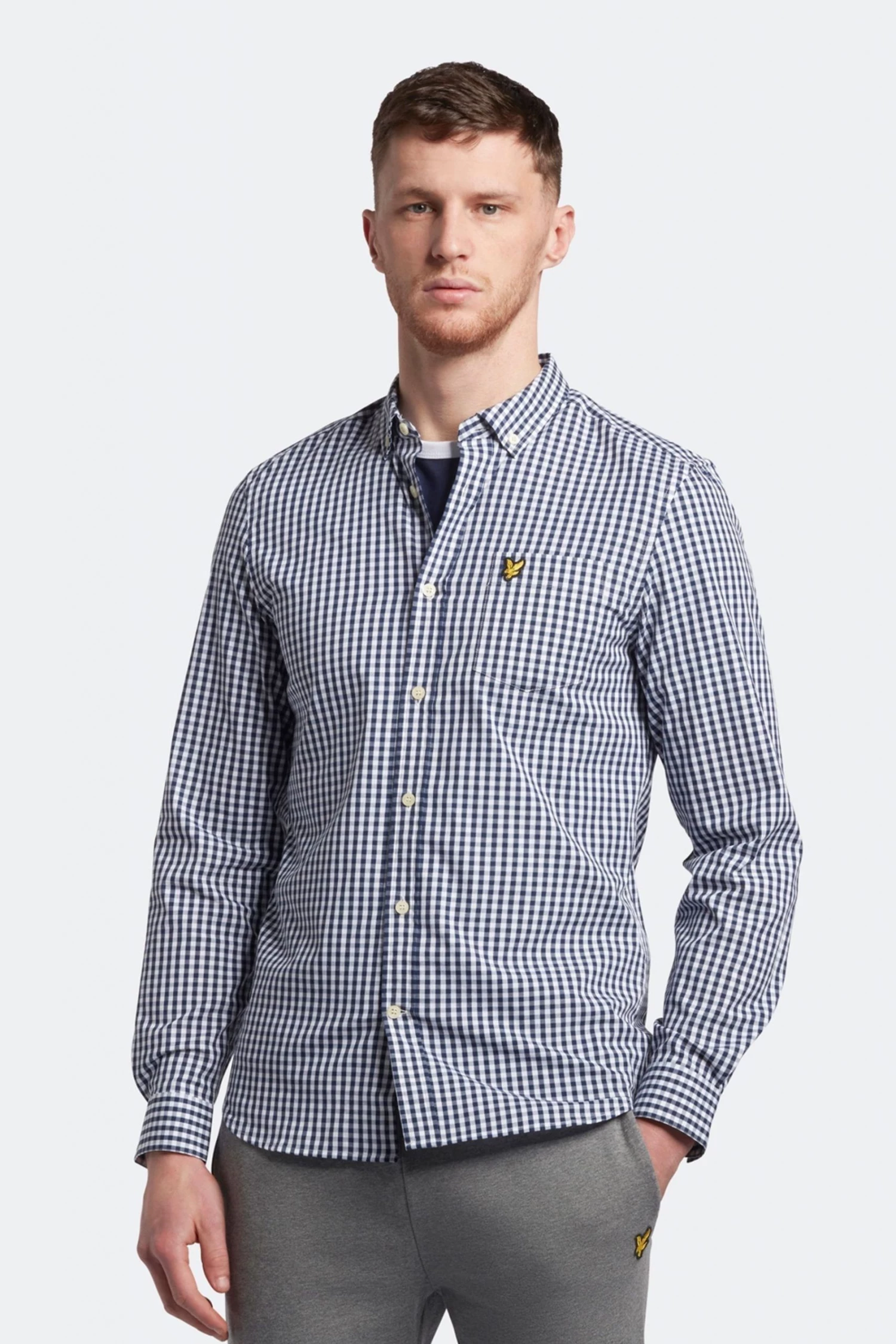 Lyle & Scott Blue LS Slim Fit Gingham Shirt 1 Lyle & Scott Blue LS Slim Fit Gingham Shirt