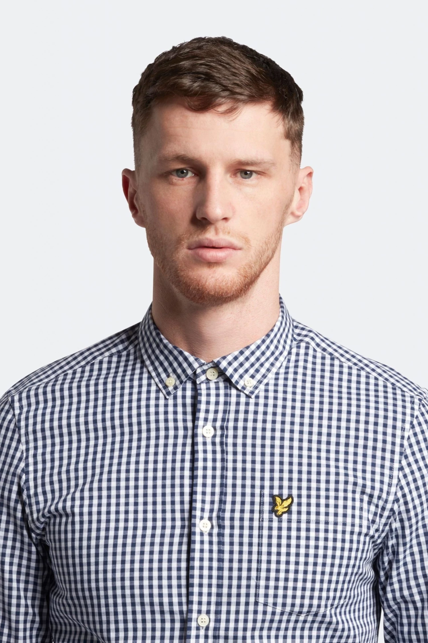 Lyle & Scott Blue LS Slim Fit Gingham Shirt 4 Lyle & Scott Blue LS Slim Fit Gingham Shirt - Image 4