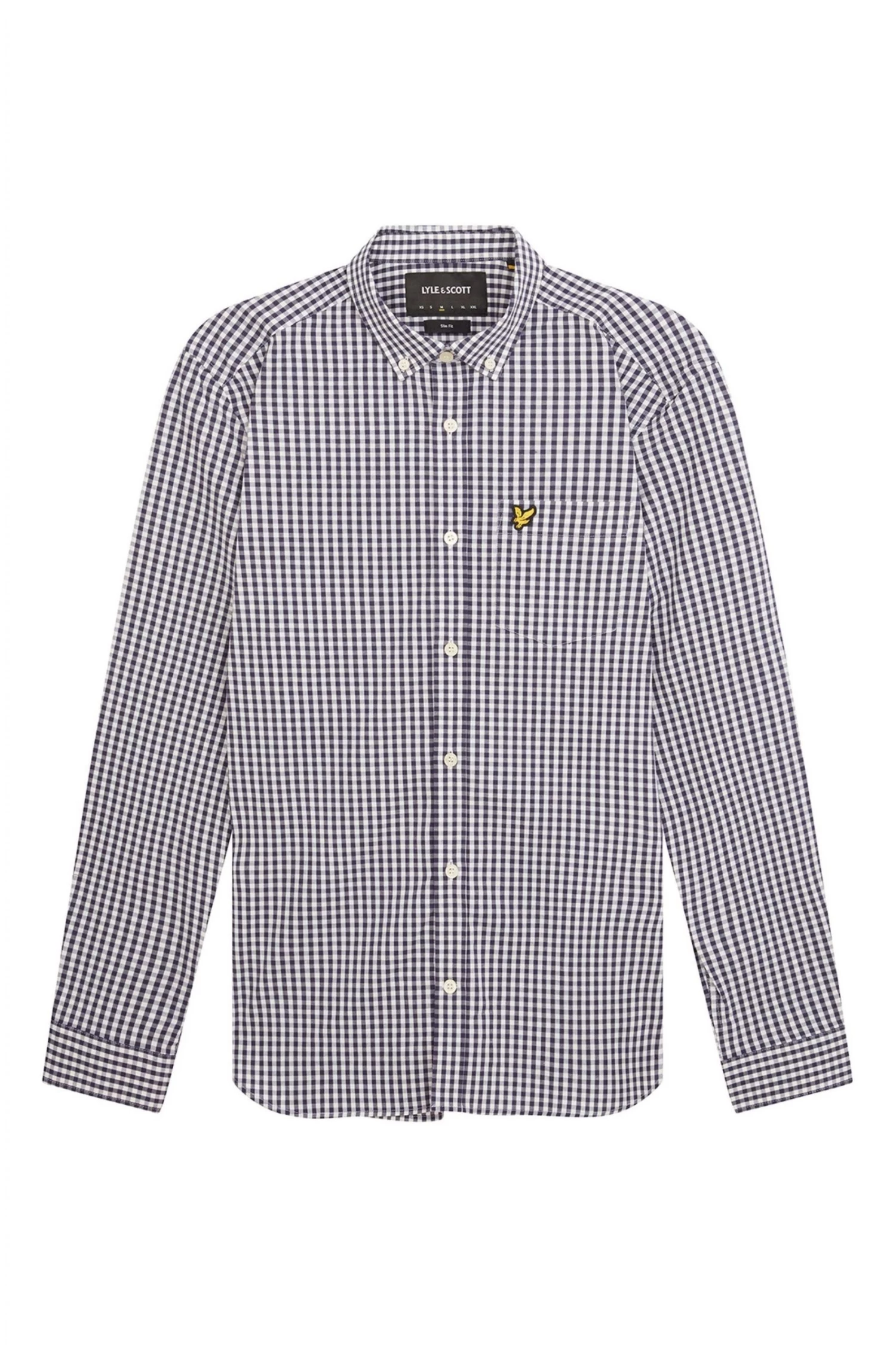 Lyle & Scott Blue LS Slim Fit Gingham Shirt 5 Lyle & Scott Blue LS Slim Fit Gingham Shirt - Image 5