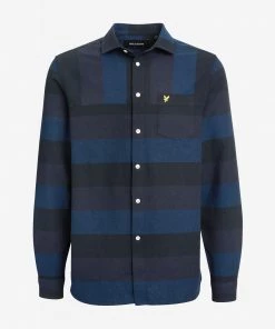 Lyle & Scott Navy Blue Artisan Stripe Shirt
