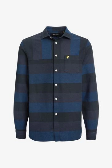 Lyle & Scott Navy Blue Artisan Stripe Shirt 2 Lyle & Scott Navy Blue Artisan Stripe Shirt - Image 2