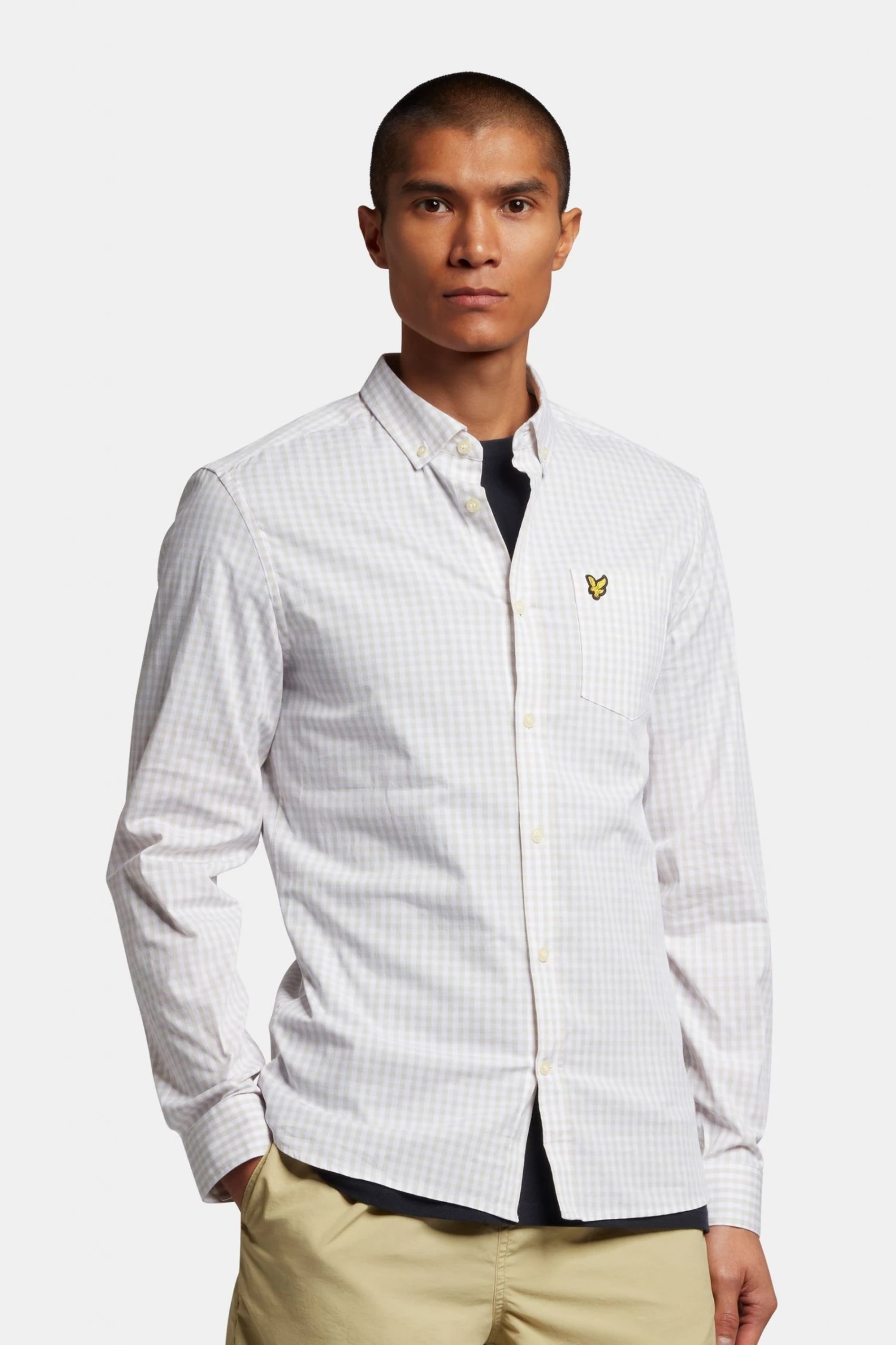 Lyle & Scott Grey LS Slim Fit Gingham Shirt 1 Lyle & Scott Grey LS Slim Fit Gingham Shirt