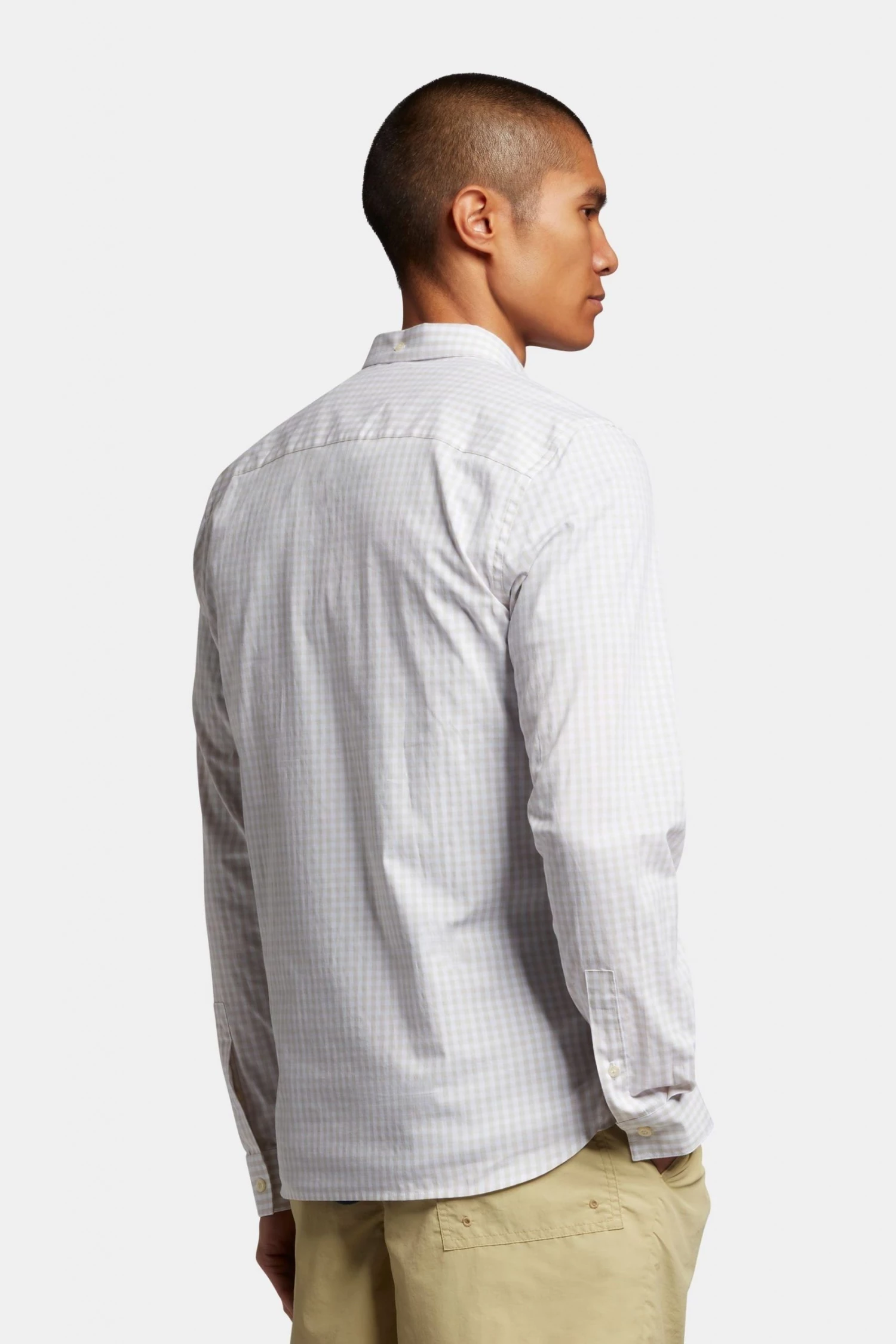 Lyle & Scott Grey LS Slim Fit Gingham Shirt 2 Lyle & Scott Grey LS Slim Fit Gingham Shirt - Image 2