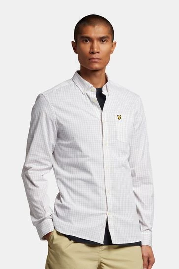 Lyle & Scott Grey LS Slim Fit Gingham Shirt 6 Lyle & Scott Grey LS Slim Fit Gingham Shirt - Image 6
