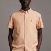 Lyle & Scott Yellow Short Sleeve Light Weight Slub Oxford Shirt