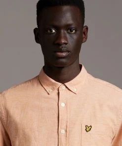 Lyle & Scott Yellow Short Sleeve Light Weight Slub Oxford Shirt -Lyle & Scott Outlet | Sale unnamed file 2164 scaled
