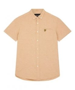 Lyle & Scott Yellow Short Sleeve Light Weight Slub Oxford Shirt -Lyle & Scott Outlet | Sale unnamed file 2166