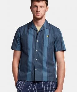 Lyle & Scott Blue Vertical Stripe Resort Shirt