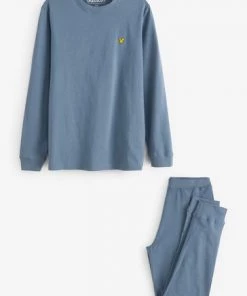 Lyle & Scott Blue Long Sleeve Waffle Lounge Set -Lyle & Scott Outlet | Sale unnamed file 2183
