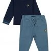 Lyle & Scott Blue Tipped Crew And Jog Set
