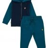 Lyle & Scott Blue Colour Block Zip Hoodie And Jog Set