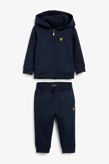 Lyle & Scott Blue 1/4 Zip Contrast Hoodie And Jog Set 5 Lyle & Scott Blue 1/4 Zip Contrast Hoodie And Jog Set - Image 5