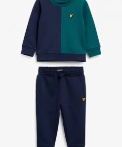 Lyle & Scott Blue Contrast Panel Crew And Jog Set -Lyle & Scott Outlet | Sale unnamed file 2218