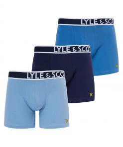 Lyle & Scott Lyle And Scott Blue Caleb Premium Underwear Trunks 3 Pack
