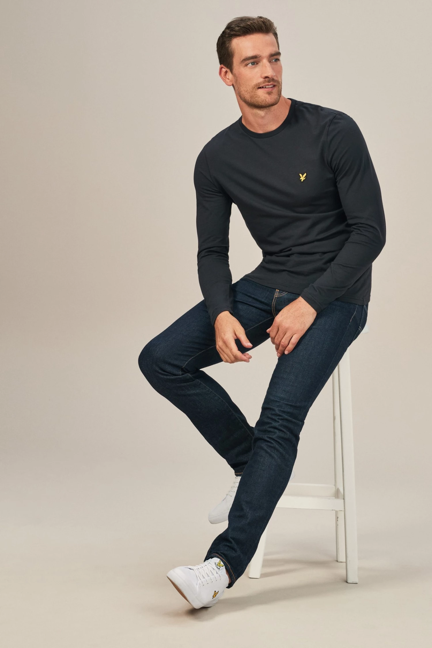 Lyle & Scott Long Sleeve T-Shirt Dark Navy 3 Lyle & Scott Long Sleeve T-Shirt Dark Navy - Image 3