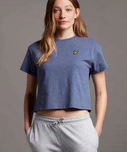 Lyle & Scott Blue Cropped T-Shirt