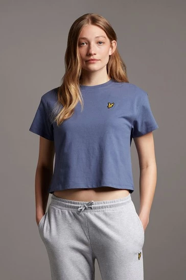 Lyle & Scott Blue Cropped T-Shirt 5 Lyle & Scott Blue Cropped T-Shirt - Image 5