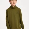 Lyle & Scott Green Heavyweight Turtle Neck Jersey