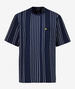 Lyle & Scott Plus Size Navy Blue Stripe T-Shirt