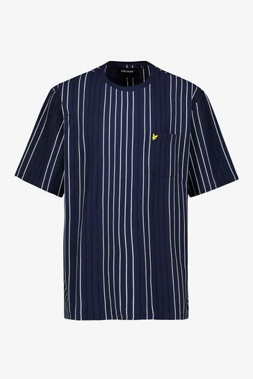Lyle & Scott Plus Size Navy Blue Stripe T-Shirt 2 Lyle & Scott Plus Size Navy Blue Stripe T-Shirt - Image 2