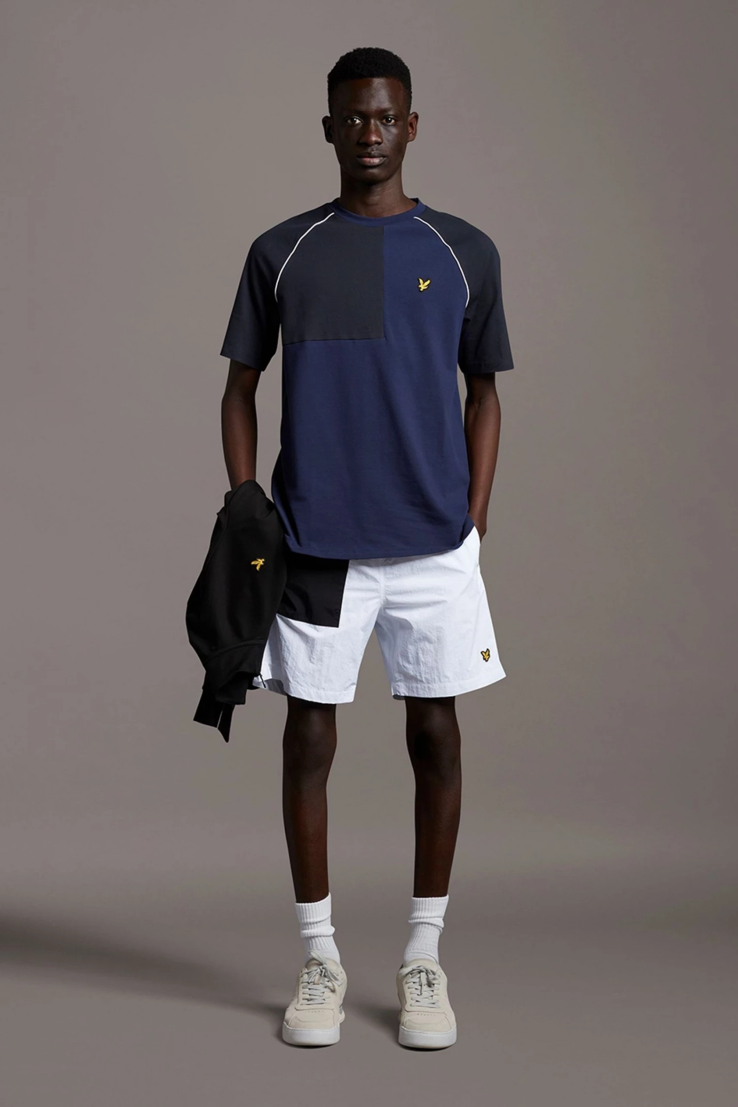 Lyle & Scott Blue Contrast Panel T-Shirt 3 Lyle & Scott Blue Contrast Panel T-Shirt - Image 3