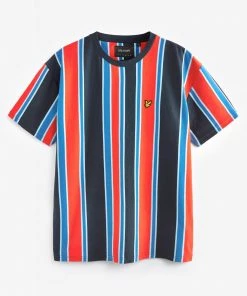 Lyle & Scott Blue Vertical Stripe T-Shirt