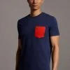 Lyle & Scott Orange Contrast Pocket T-Shirt