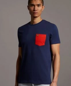 Lyle & Scott Orange Contrast Pocket T-Shirt