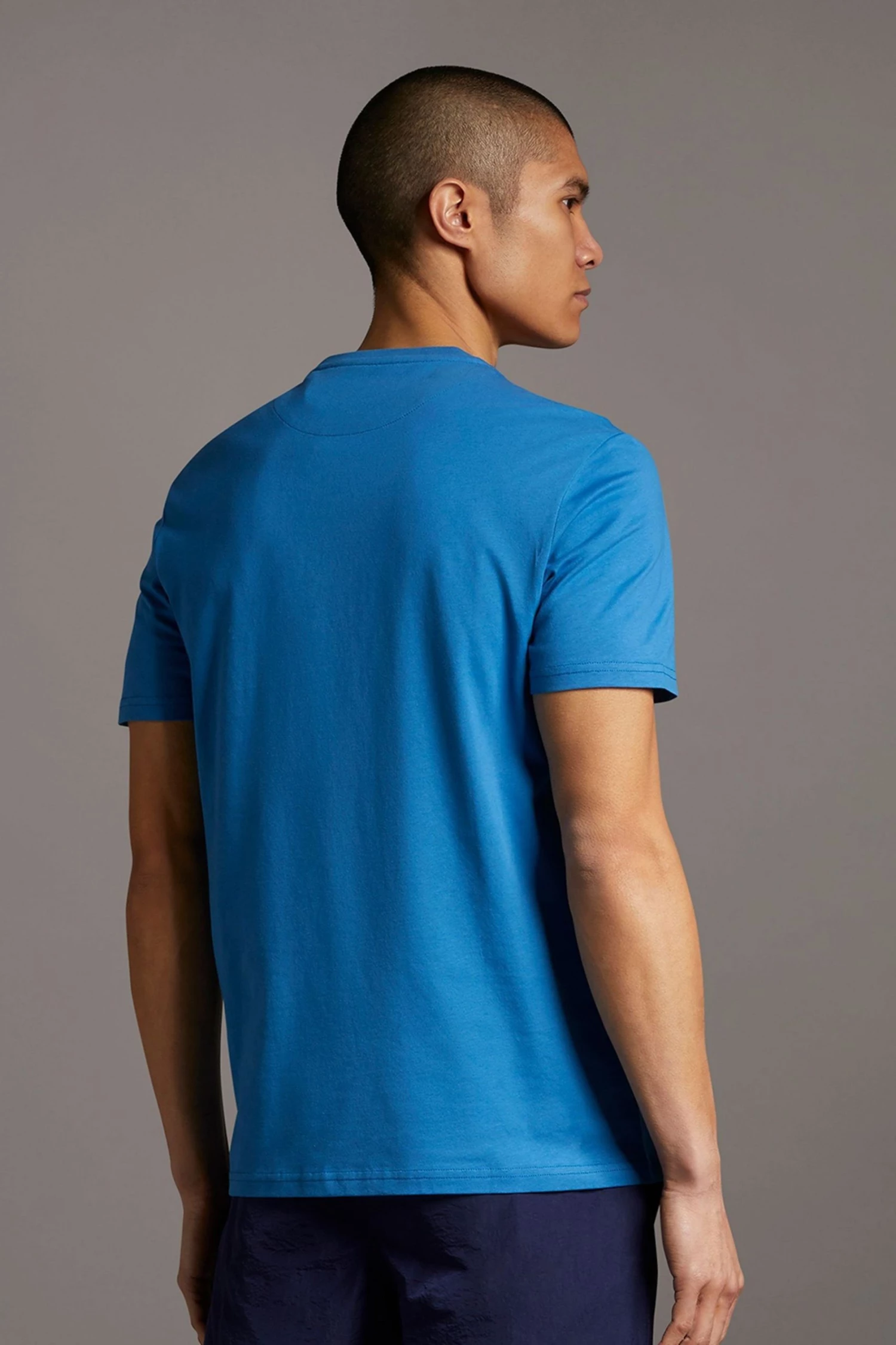Lyle & Scott Blue Plain T-Shirt 2 Lyle & Scott Blue Plain T-Shirt - Image 2