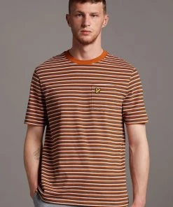Lyle & Scott Brown Brushed Stripe T-Shirt