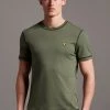 Lyle & Scott Green Contrast Seams T-Shirt