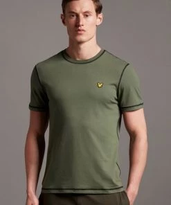 Lyle & Scott Green Contrast Seams T-Shirt -Lyle & Scott Outlet | Sale unnamed file 492