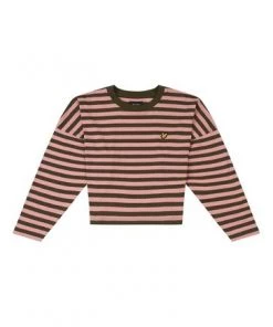 Lyle & Scott Charcoal Grey & Pink Long Sleeve Stripe T-Shirt -Lyle & Scott Outlet | Sale unnamed file 516