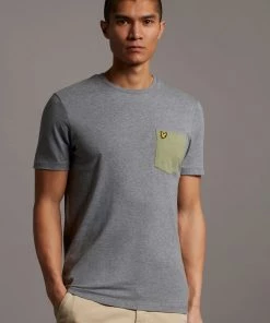 Lyle & Scott Grey Contrast Pocket T-Shirt