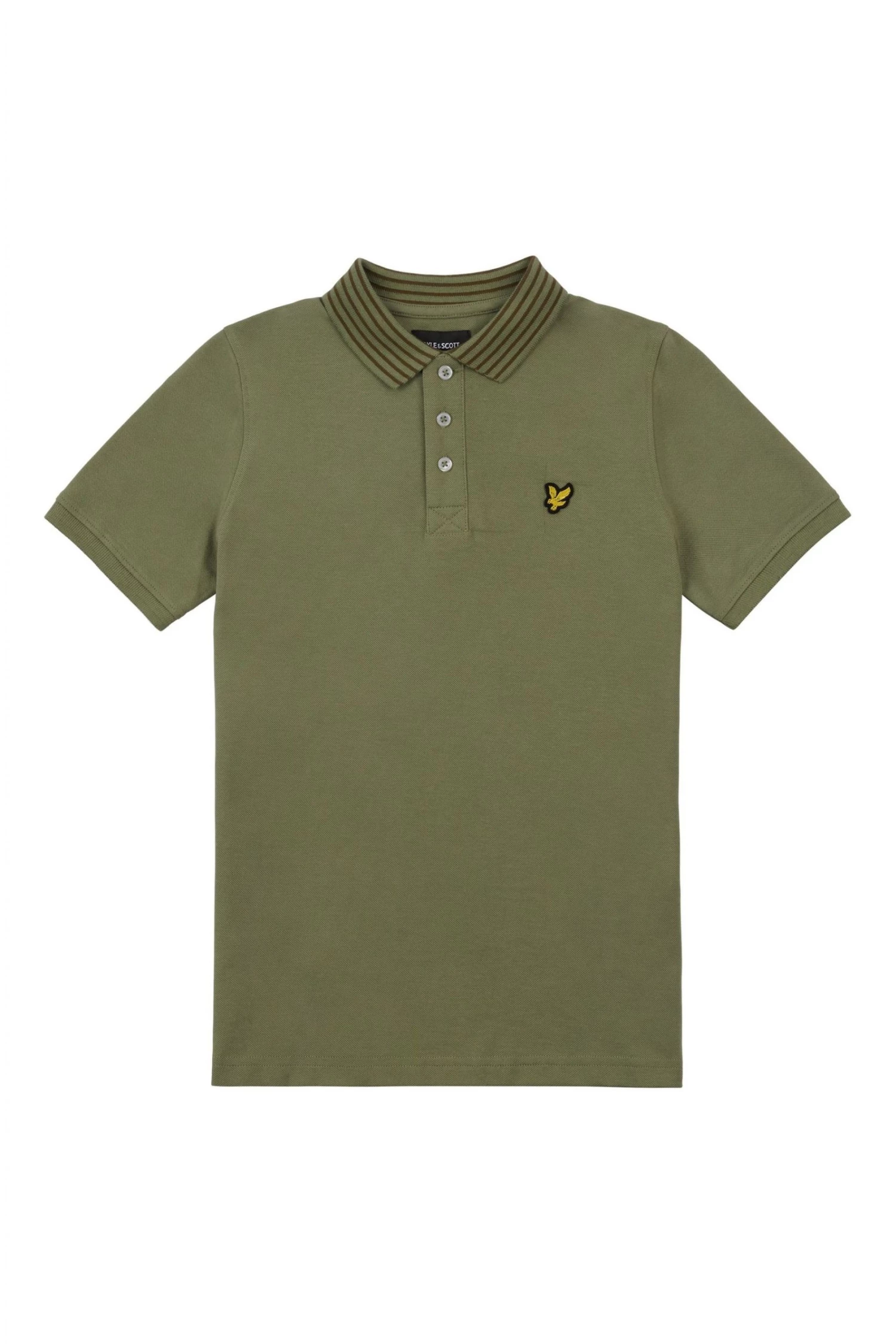 Lyle & Scott Green Striped Collar Polo Shirt 1 Lyle & Scott Green Striped Collar Polo Shirt