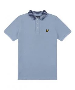 Lyle & Scott Blue Striped Collar Polo Shirt -Lyle & Scott Outlet | Sale unnamed file 565