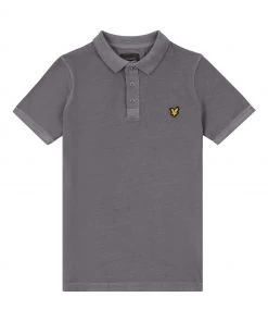 Lyle & Scott Grey Acid Wash Jersey Polo Shirt
