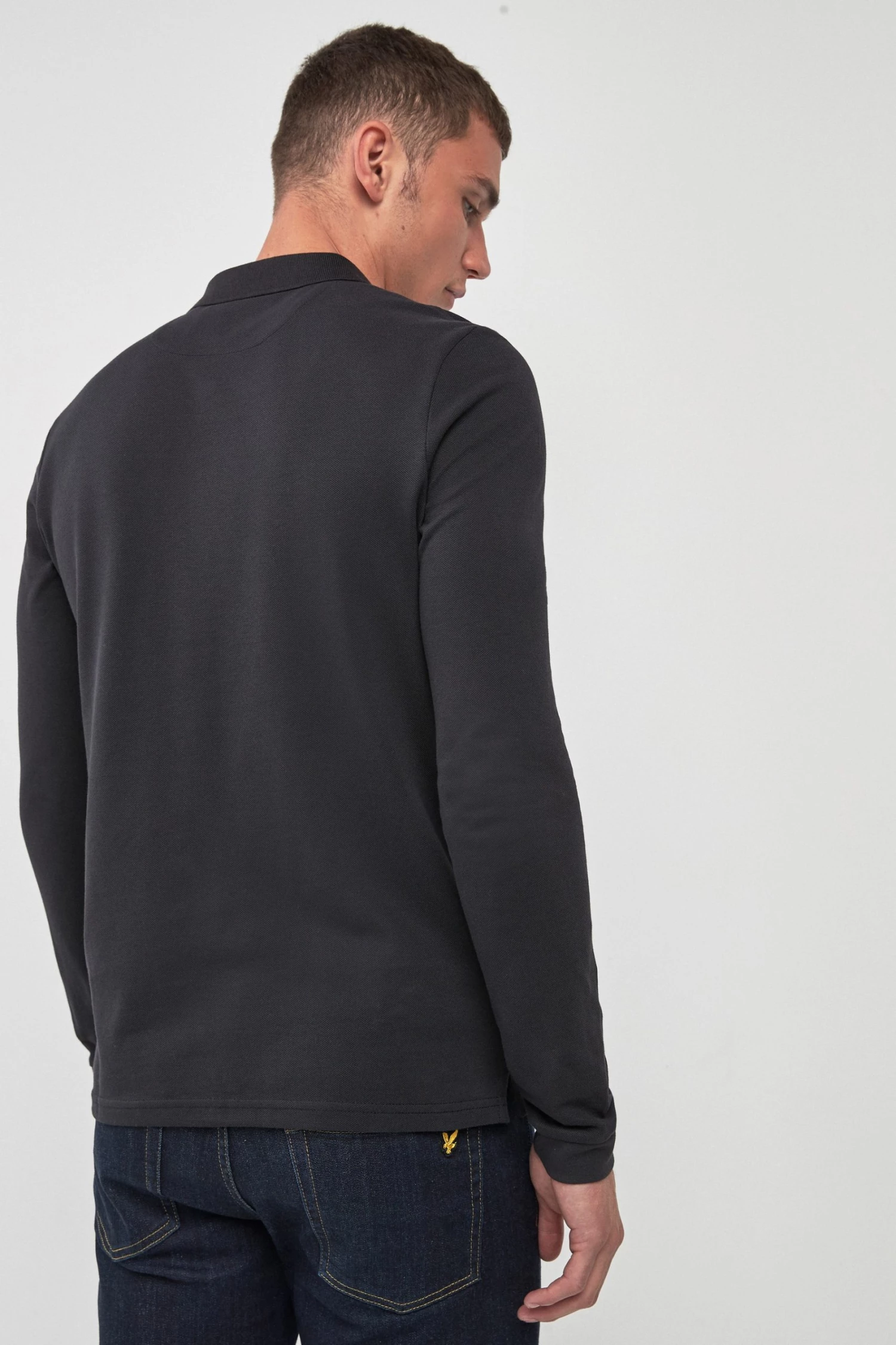 Lyle & Scott Long Sleeve Polo Shirt Navy 2 Lyle & Scott Long Sleeve Polo Shirt Navy - Image 2