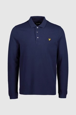 Lyle & Scott Long Sleeve Polo Shirt Navy 7 Lyle & Scott Long Sleeve Polo Shirt Navy - Image 7